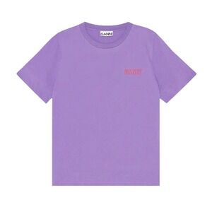 Ganni Jersey Software Designer Tee in Purple Responsibly Made XS $95 NWT